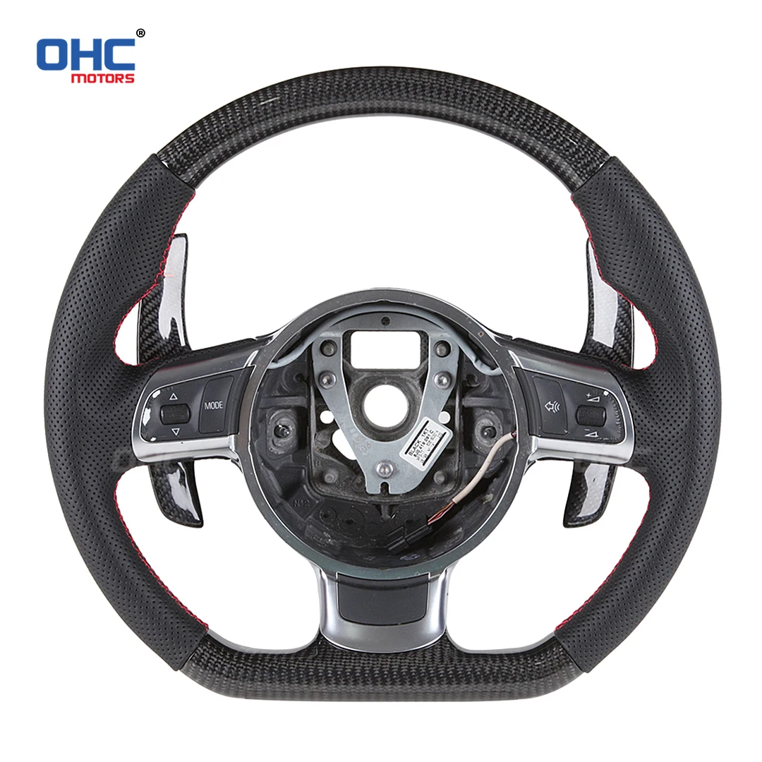 100% Real Carbon Fiber Steering Wheel Compatible For Audi TT R8 Customized Steering Wheel No Airbag