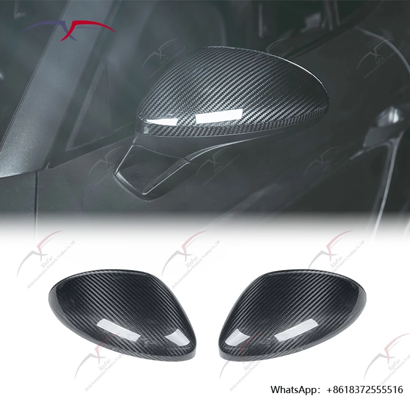 

Car Cover Modification Carbon Fiber Rearview Mirror Cover Left Steering Exterior Accessories for Porsche 718 Body Kit Upgrade
