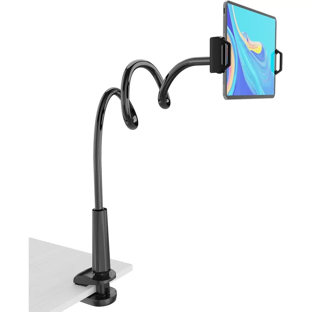 

Universal Tablet Stand with Adjustable Long Arm, Compatible with iPad, Switch, Tablets, and Kindle Fire HD - Black