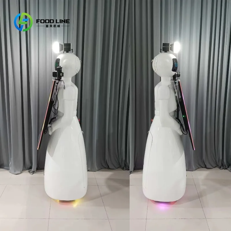 High-Quality AI Photo Robot with Large Screen & Cool LED Lights - Perfect Selfie Booth for Parties, Instant Print, 360° Rotating