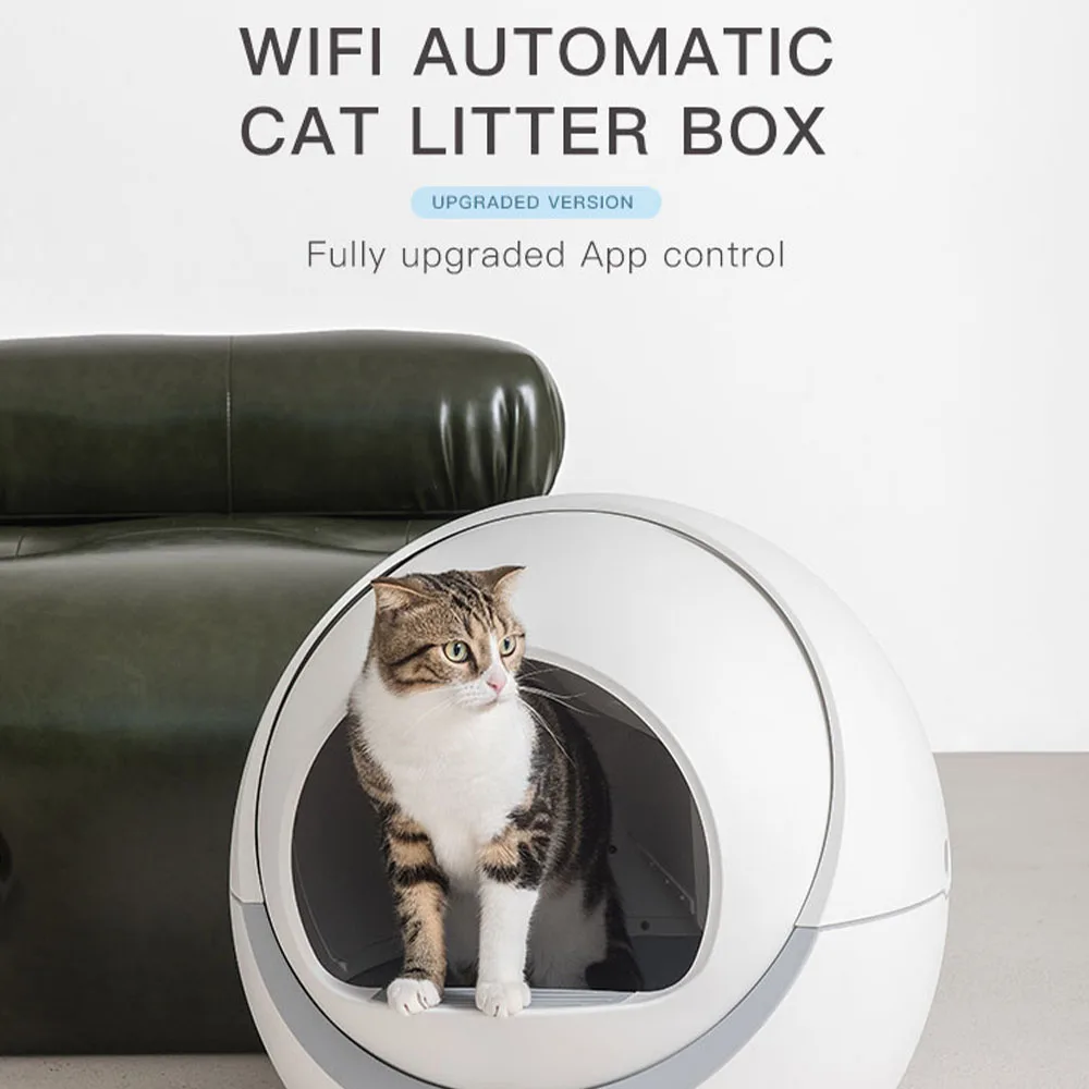 App Controlled Smart Cat  Box Antibacterial Odor Removal Auto-Sensing Rotating Waste Collector Auto Reset Easy Maintenance
