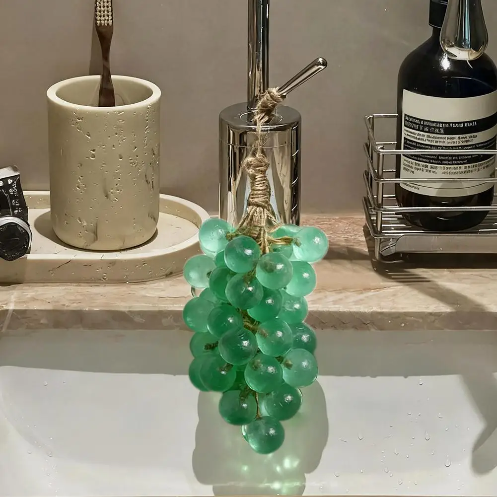 Crystal Grape Shape Soap Handmade Moisturizing Cleansing Grape Soap Lasting Fragrance Washroom  Hang Decor Gift