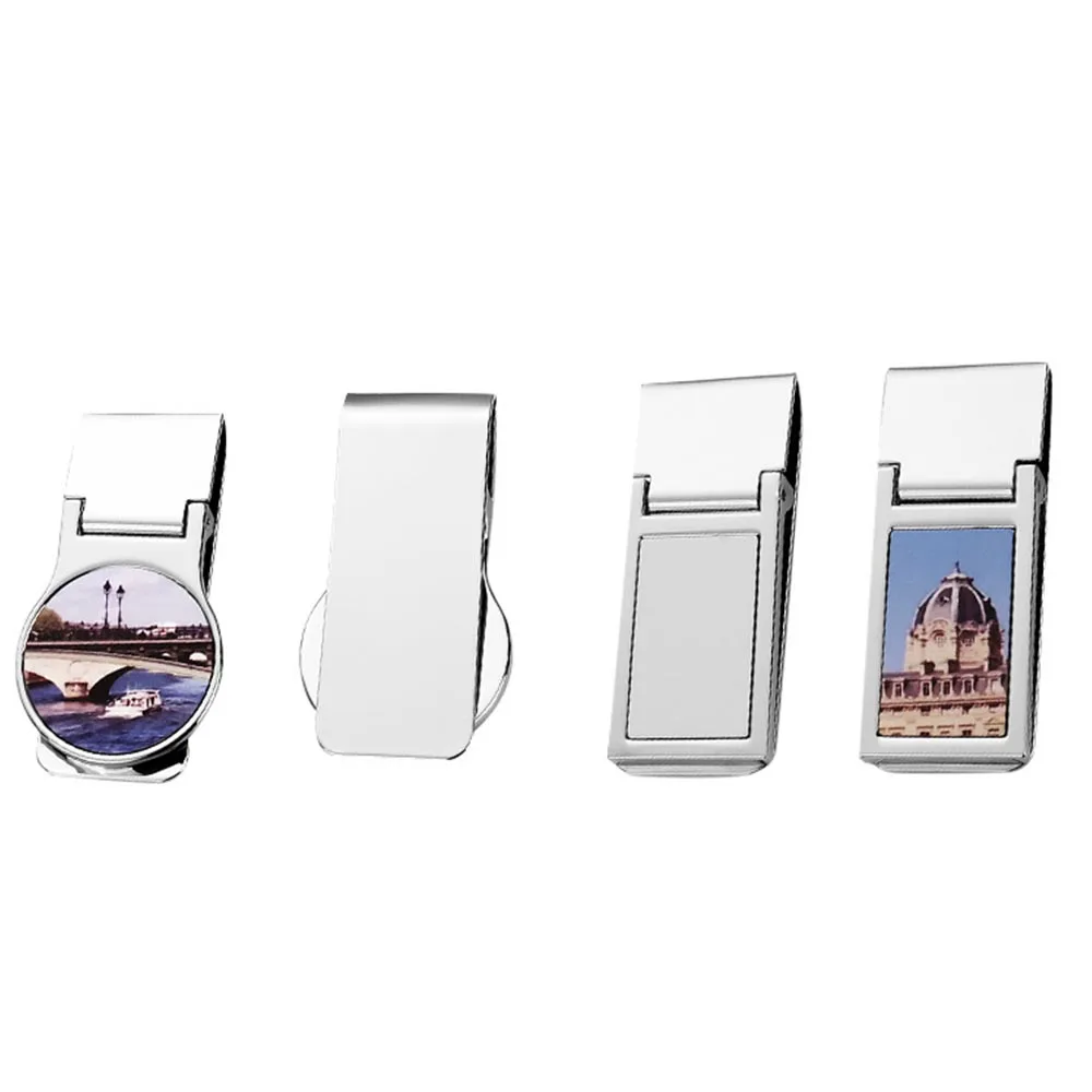 2/1Pc Stainless Steel Metal Money Clip DIY Groove Blank Money Clip Walle Ticket Holder Mini Wallet for Men Women Fashion Crafts