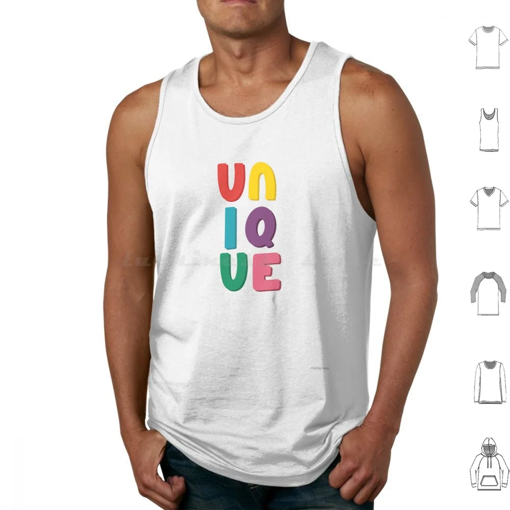 Be Uniquely You Tank Tops Vest Sleeveless Unique Uniquely You Be Unique Multi Colour Be Bold Rainbow Love Colour