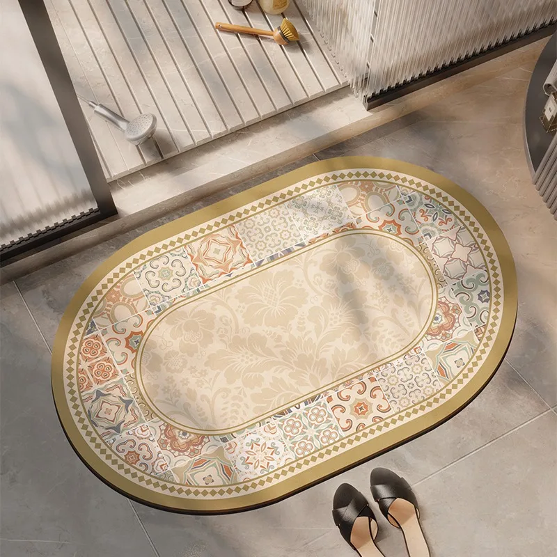 Bathroom Carpet Water-absorbing Quick-drying Floor Mat Non-slip Wash-free Rug Home Decoration Bath Diatom Mud Rugs  Alfombra