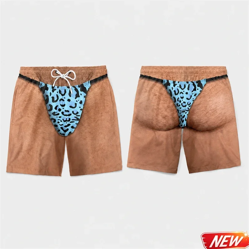 Lustige Badehose für Männer 3D-Druck Leopardenmuster Kunstleder Sommer Urlaub Strandshorts Hawaiianisches Reisegeschenk für Männer Surfbrettshorts – Detail 28