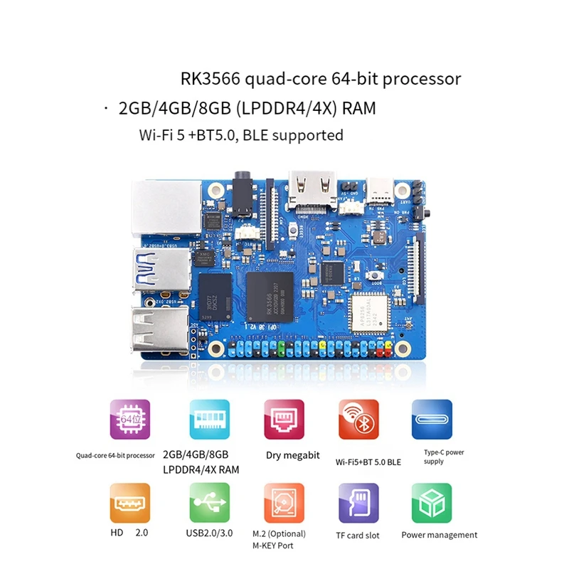 Módulo de placa de desenvolvimento dn para placa de desenvolvimento orange pi 3b laranja pi 3b quad core rk3566 suporte módulo emmc