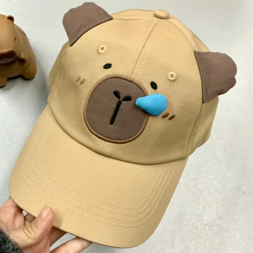 Letter Embroidery Couple Baseball Cap 2024 Capybara Runny Nose Anti-Sun Dad Hats Trendy Breathable Golf Cap Unisex