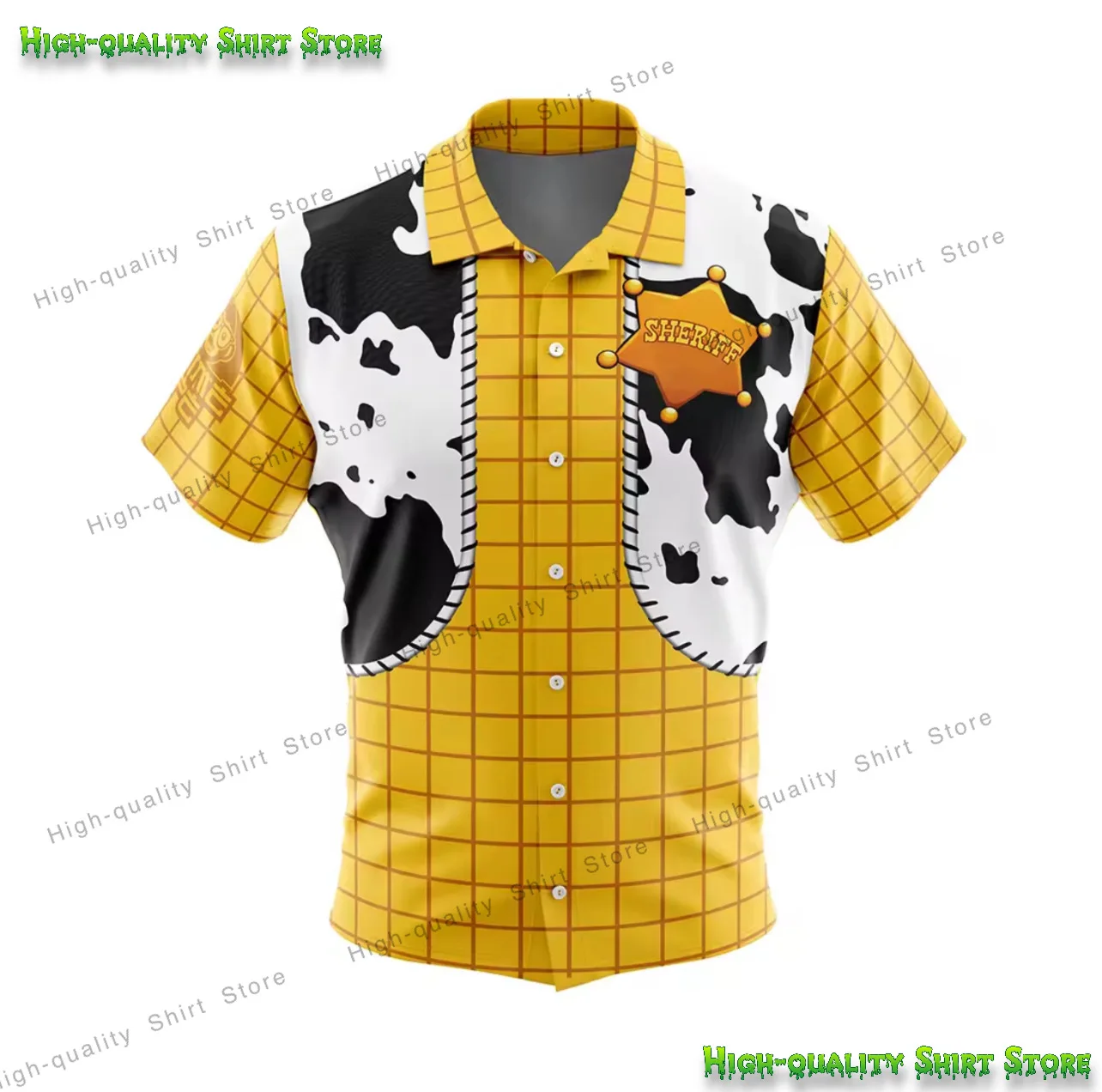 Men's shirt Toy Story 8-color casual and comfortable Hawaiian shirt plus size short sleeved shirt collar design