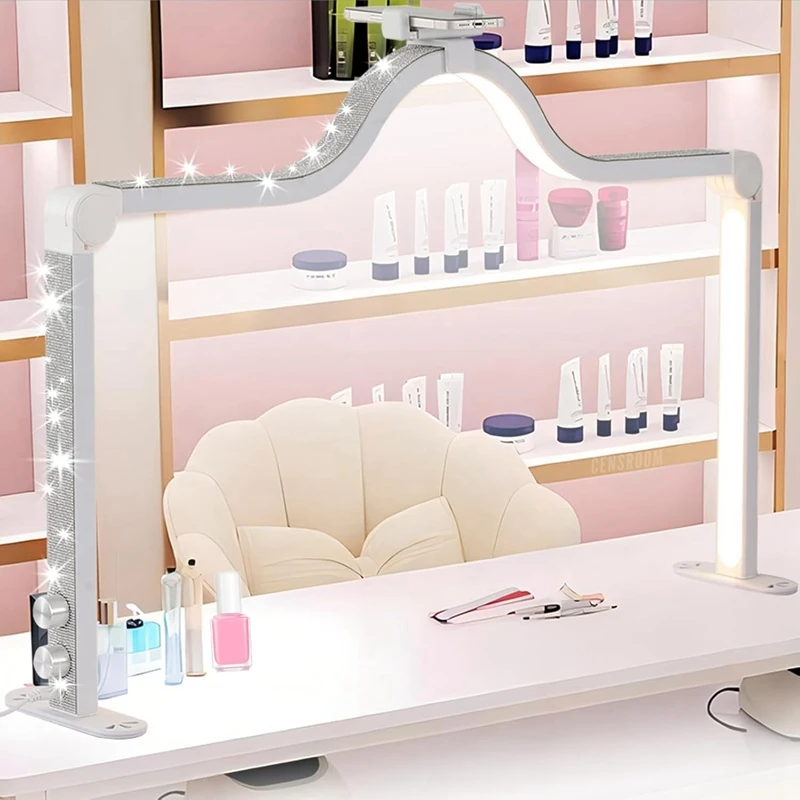 35-дюймовая настольная лампа для ногтей, 48 Вт, светодиодная лампа в форме полумесяца с держателем, большой заполняющий светильник для ресниц, ногтей, фотография, головоломка, ремесло