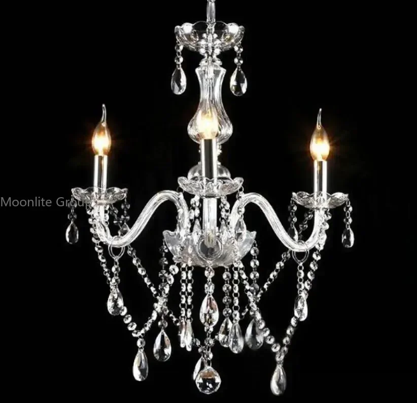Modern Crystal Chandelier LED Transparent Crystals Luxury Pendant Light for Living Room Bedroom - Adjustable 4-18 Arms