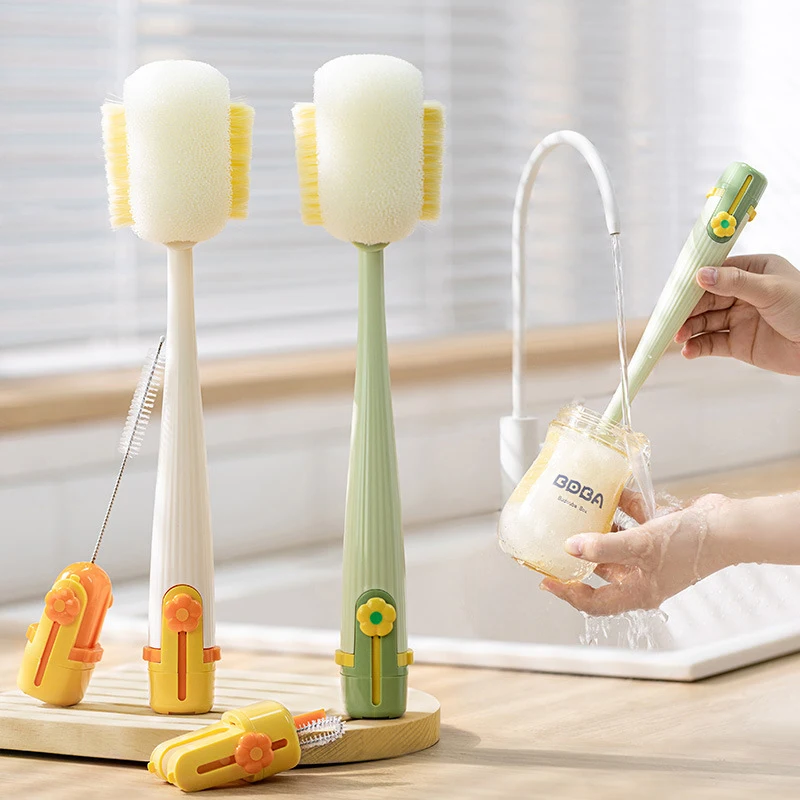 5-in-1 Multifunctional Cup Brush Straw Lid Detail Cleaner Bottle Mug Scrubber Household Kitchen Cleaning Tools
