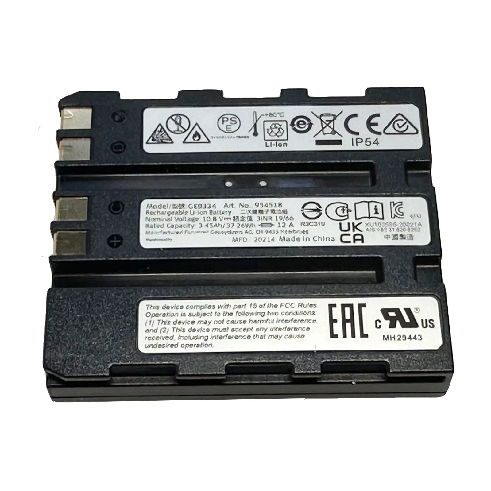 بطارية 3450 مللي أمبير في الساعة GEB334 لمحطة إجمالية من النوع السويسري GPS TS03 TS07 TS10 iCB70 CS20 LS10/15 Level RTC360 ماسح ليزر 10.8 فولت