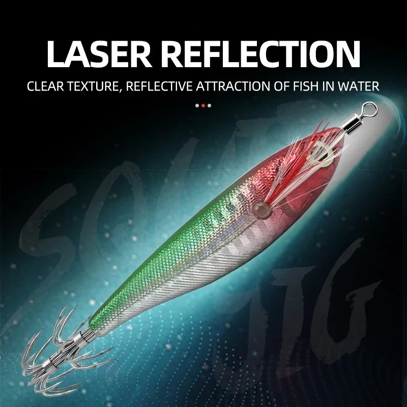 10 سنتيمتر الليزر الأفقي الخشب الروبيان إغراء الاصطناعي الصيد إغراء الأخطبوط الحبار هوك الصيد الملحقات