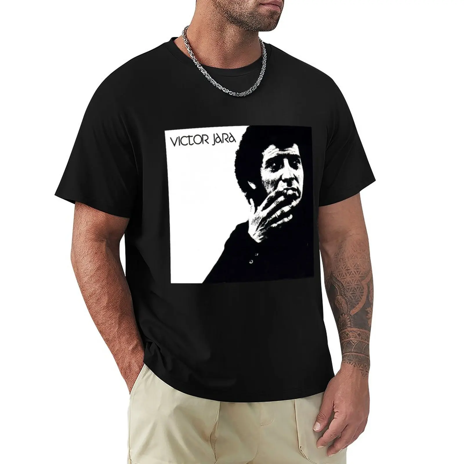 portrait of victor jara. T-Shirt heavyweight t shirts tops aesthetic clothes graphic t shirts big and tall t shirts for men