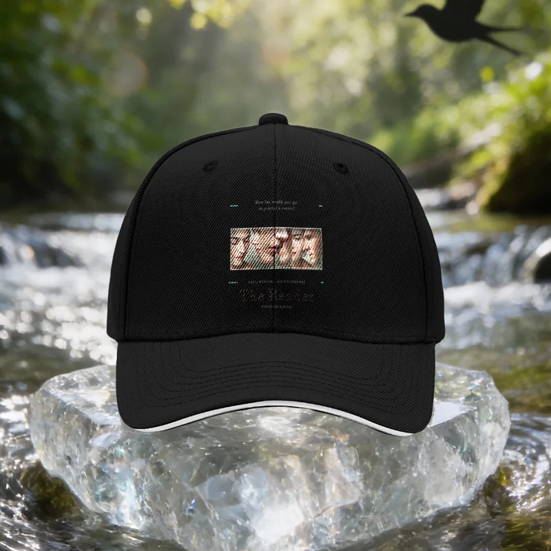 Mysterious Black Movie Art Sandwich Cap, Unisex Easy Lightweight Adjustable Outdoor Sun Hat, Ideal Gift for Travel, Parties, Bir