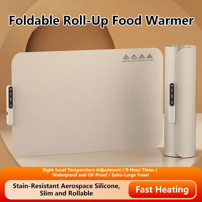 

Электрическая нагревательная пластина, подогреватель еды, коврик, силиконовый обеденный стол, быстросогревающий поднос для еды, кофе, нагреватель, складная тарелка для подогрева еды