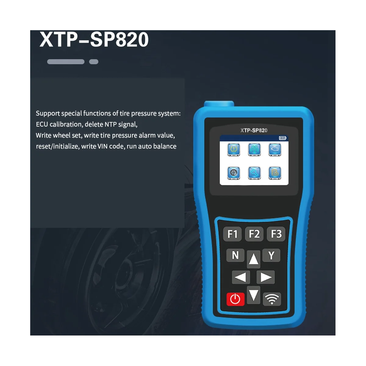 Universal Tire Pressure Programming, Diagnostic Instrument, Activation Match, Reset Detection, Fault Diagnosis, XTP-SP820