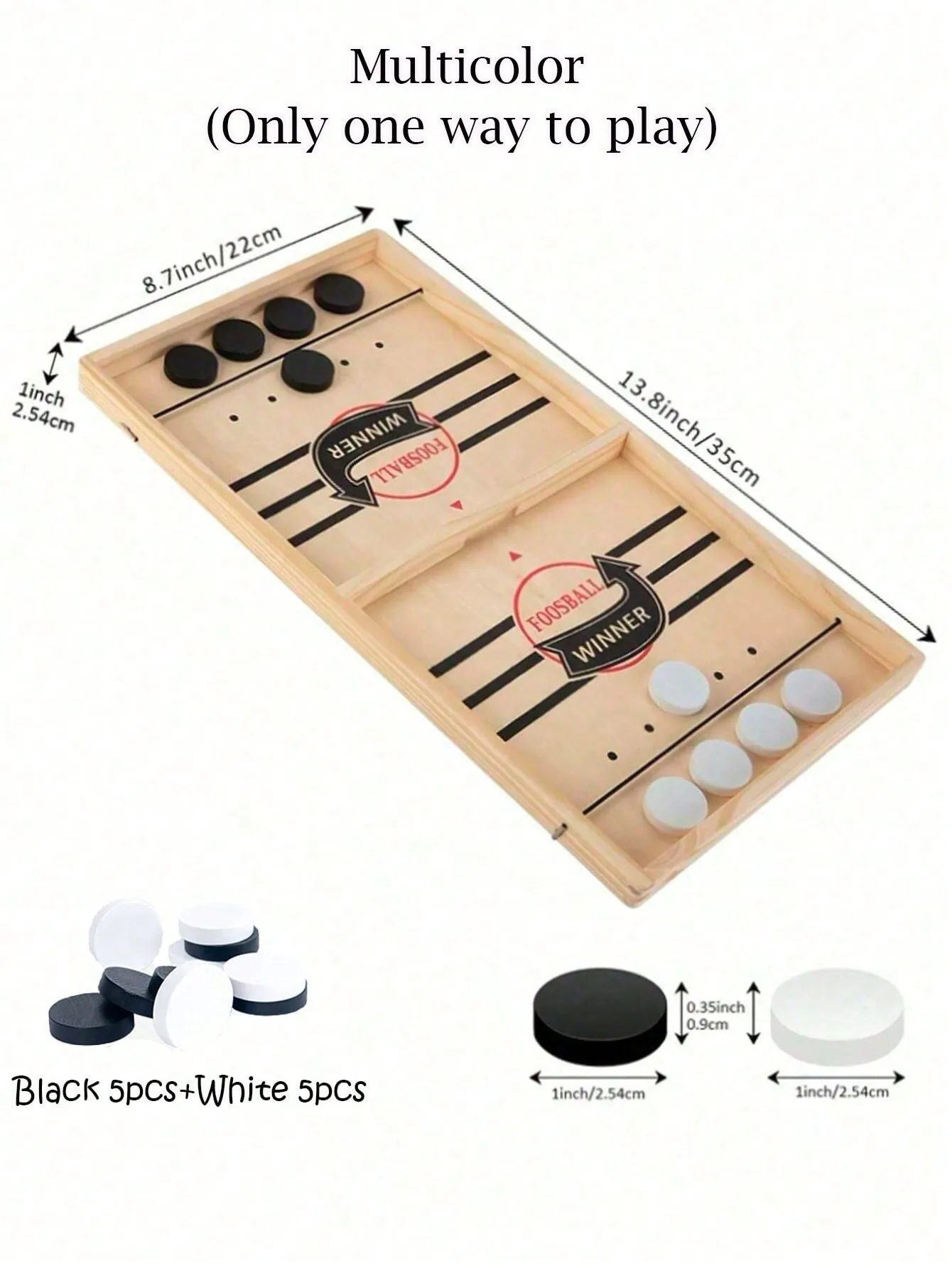 1‑Piece Wooden Tabletop Quick Battle Hockey & Slingshot Hockey Game, Family Party Tabletop Game, Ideal Christmas & Thanksgiving Gift
