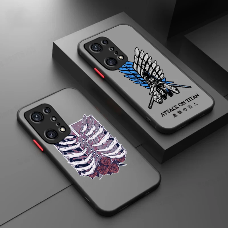 A-ttack on T-itans LOGO For OPPO Reno 8T 7SE 6Z 5Z 4F Pro Plus Lite 4G 5G Frosted Translucent Phone Case