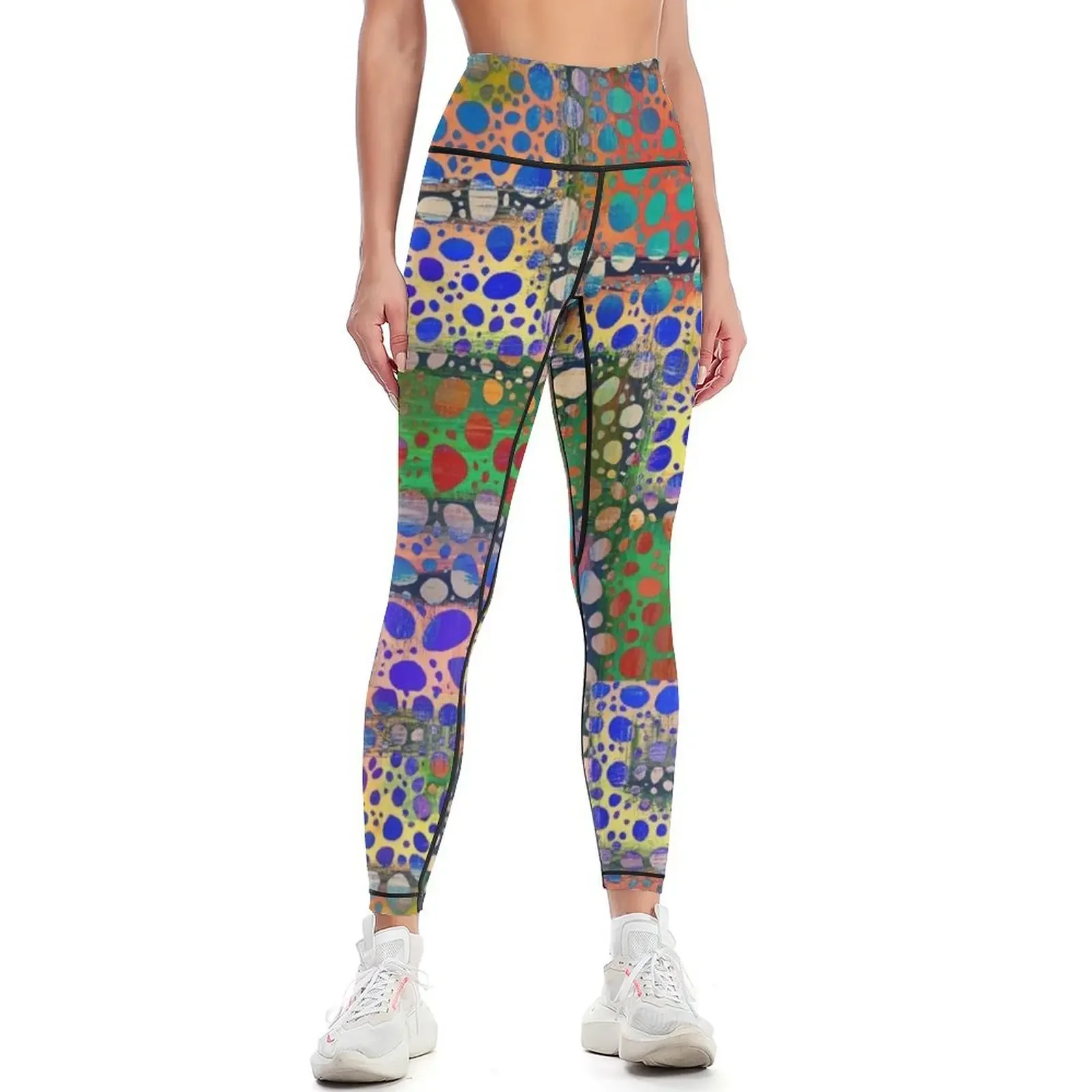 

OPPOSITES ATTRACT Multicolored Modern Art Abstract Leggings push up legging for physical Sports pants woman Womens Leggings