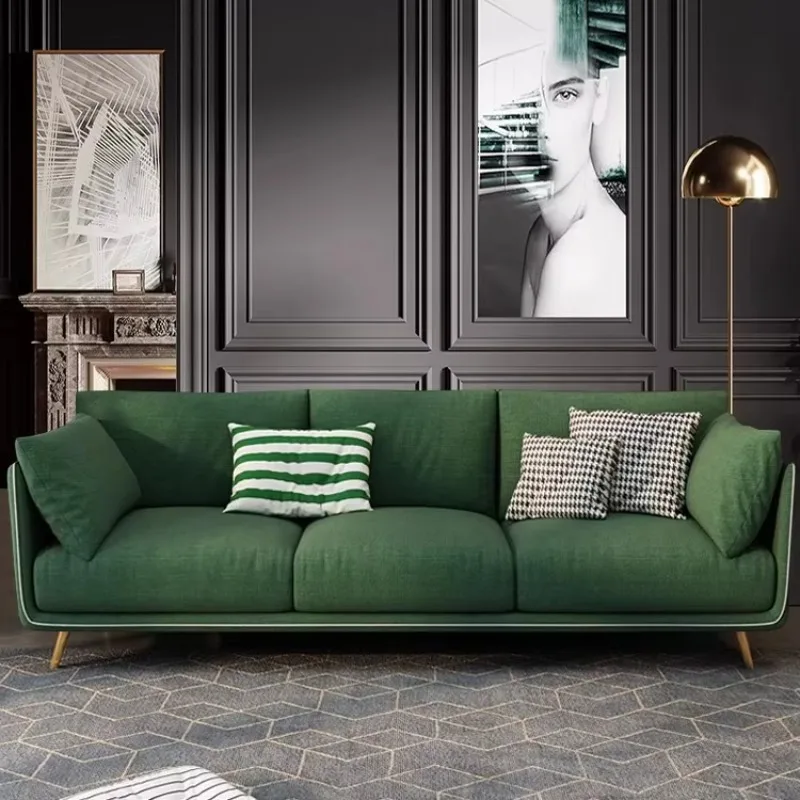 

Nordic fabric sofa modern ins light luxury sofa living room simple three double combination full Internet celebrity sofa