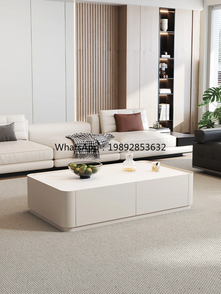 

LYY Full Rock Slab Coffee Table Tea Table Living Room Small Apartment High-end Home Tea Table TV Cabinet