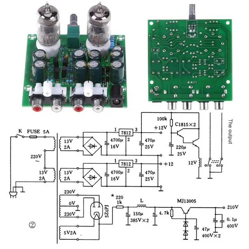 Y47A 6J1 Hifi DIY Electronic Tube Preamplifier Kit, Preamp Amplifier Module with Bile for Amp Effect for Audio Enthusiasts