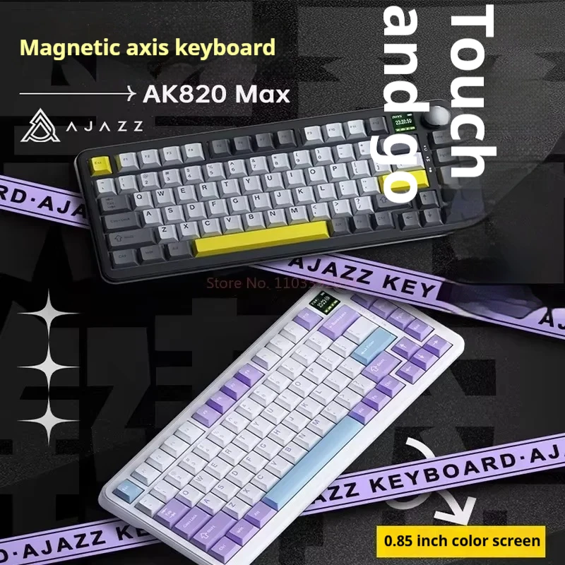 

Ajazz Ak820max Magnetic Shaft Mechanical Keyboard Esports Wireless Wired Three-Mode Supported Low Latency High-Performance