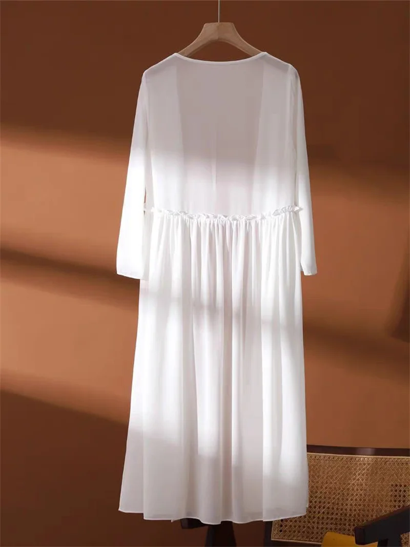 Women's plus Size 6XL Summer Chiffon Kimono Long Cardigan Loose Slim Open Front Casual Sunscreen Thin Korean Fashion Top - view 2