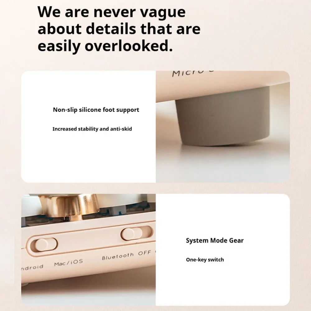 Lofree Wireless Bluetooth Mechanical Keyboard for Stylish Women Professionals Office Travel 2-Mode Portable Rechargeable