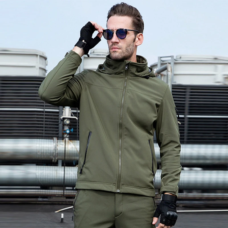 2022 Autumn Men Outdoor Jacket Windproof Thickened Military Camouflage Tactical Trendy Coat Soft Shell Warm Clothes