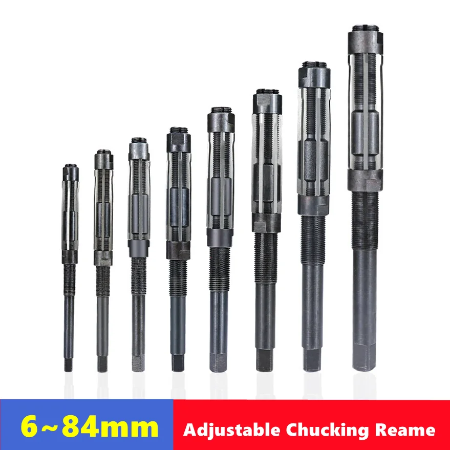 HSS adjustable manual reamer 6-84mm, used for manual reaming and precision cutting tool hand tools