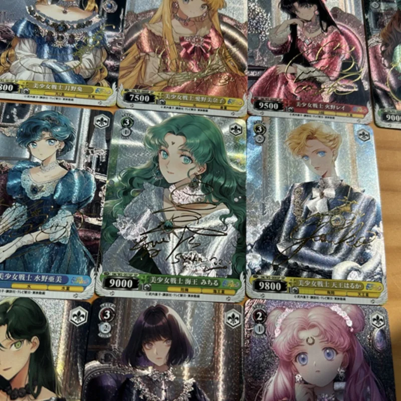 Juego de cartas ACG Tsukino Usagi Chibiusa Mizuno Ami Hino Rei Makoto, colección de personajes de Anime, juguete Flash a Color, 10 unidades por juego