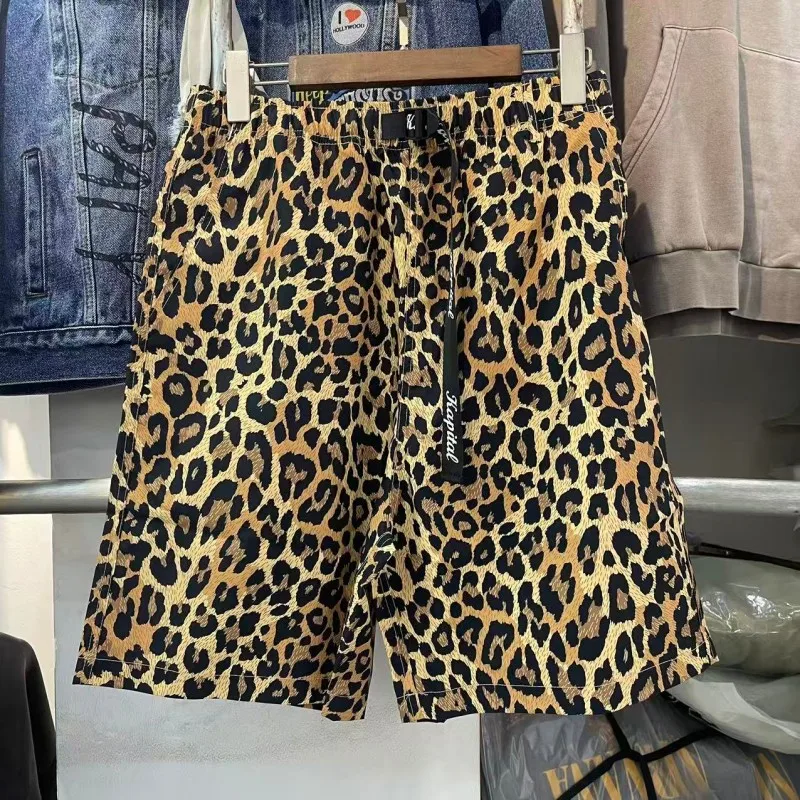 

Спортивные шорты Kapital 2SS с быстросохнущей тканью, принтом в горошек и леопардовым узором, свободного кроя, повседневные, длиной до колена, из хлопка, со средней посадкой, для молодежи