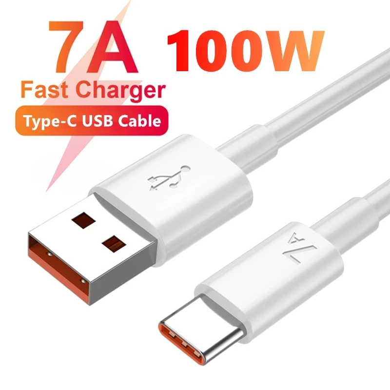 7A 100W Type C USB Super Fast Charging Cable for Huawei Mate 60 50 P60 Nova 9 10 Xiaomi Honor Redmi POCO USB Type-C Charge