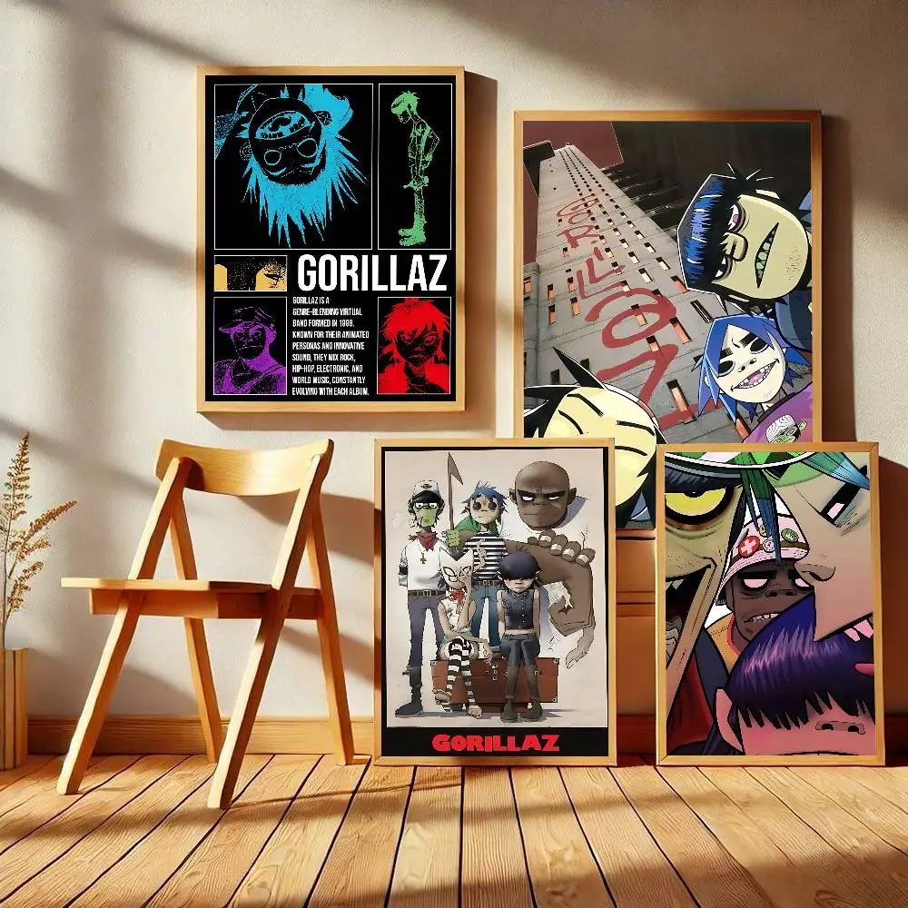 Classic Popular G-GorillazS Virtual Band Good Quality Prints And Posters Vintage Room Bar Cafe Decor Home Decor