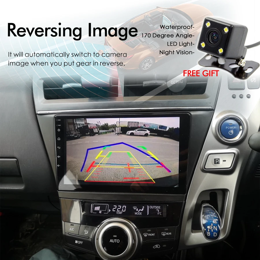 128GB Android 14 AI Voice Car Radio GPS Navigation For Toyota Prius Plus Alpha 2012-2015 Multimedia Video Player CarPlay Stereo