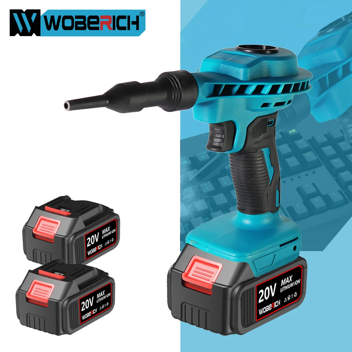 

WOBERICH Cordless Air Blower Multifunction Rechargeable Inflator Vacuum Blower Air Dust Power Tools For Makita 18V Battery