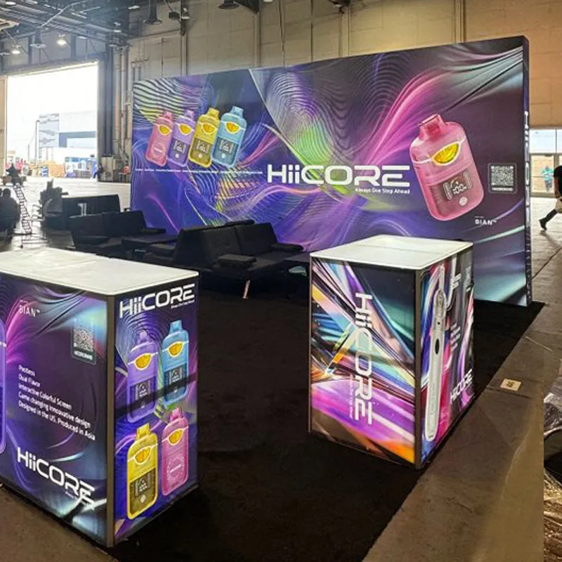 20x20 Foot Backlit Trade Show Booth Seg Aluminium Fabric Modular Exhibition Booth Wall With Counter