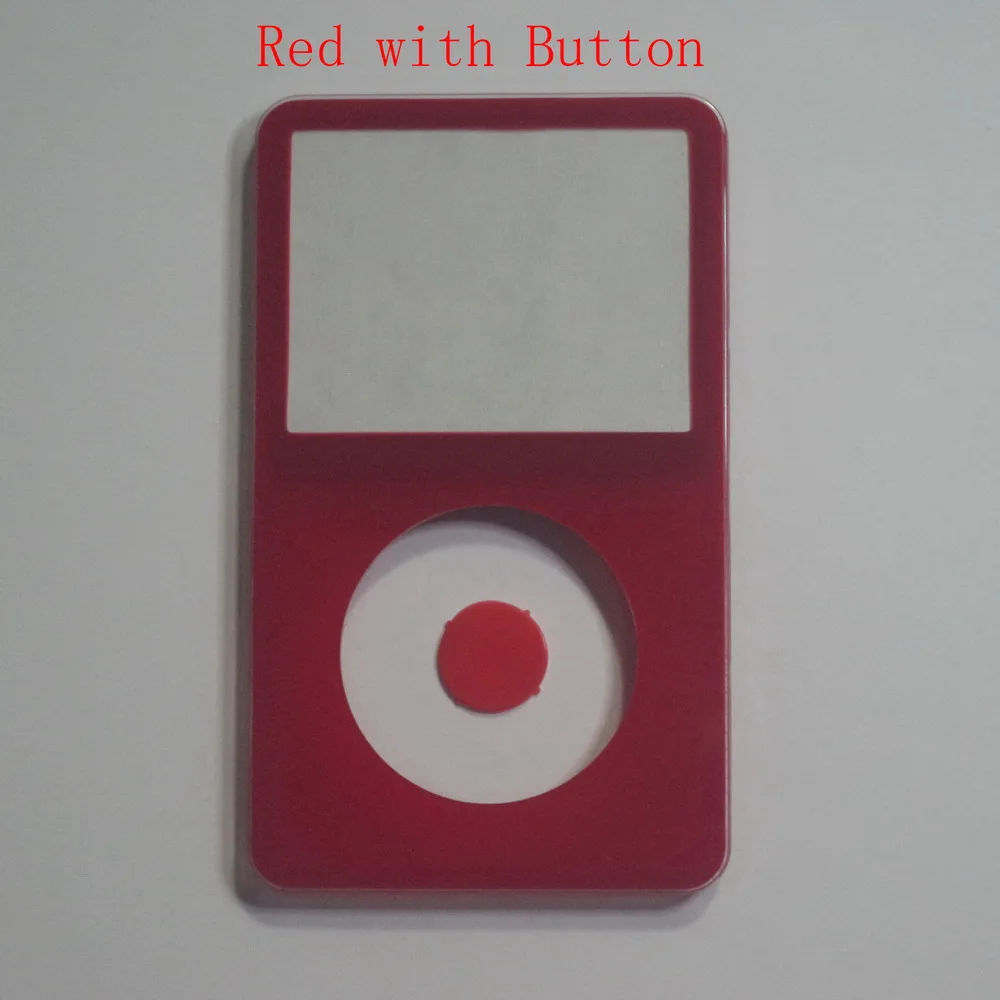 For iPod 5th Video Red Black White Yellow Purple Blue Transparent Clear Front Cover with Button