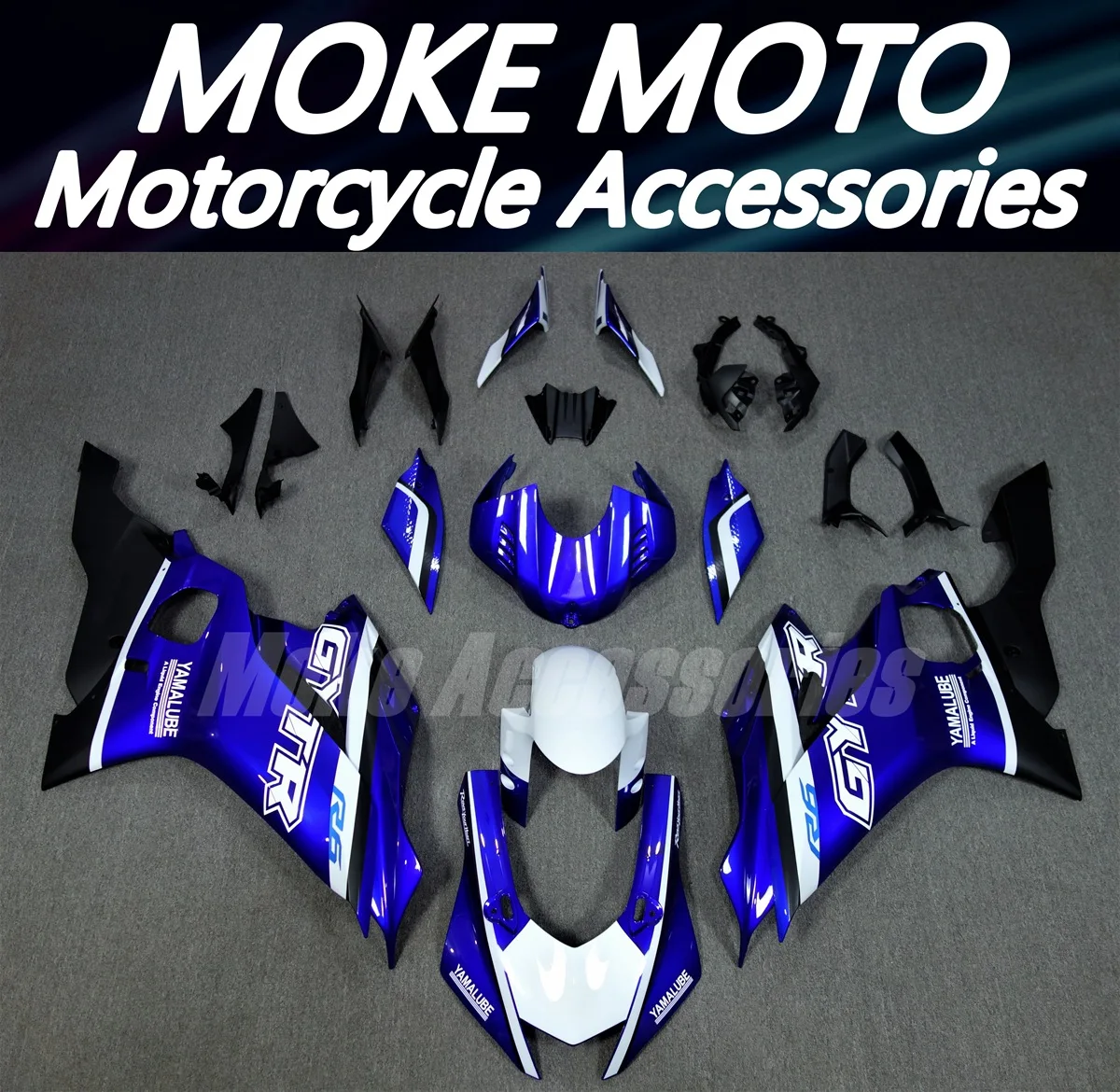 

Moke moto Fairings Kit Fit For Yzf R6 2017 2018 2019 2020 2021 2022 2023 2024 Bodywork Set Abs Injection New Blue White Gray