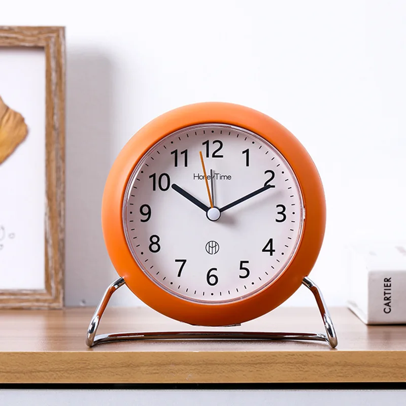 Nordic style minimalist silent small alarm clock creative bedroom clock student use children's luminous bedside clock