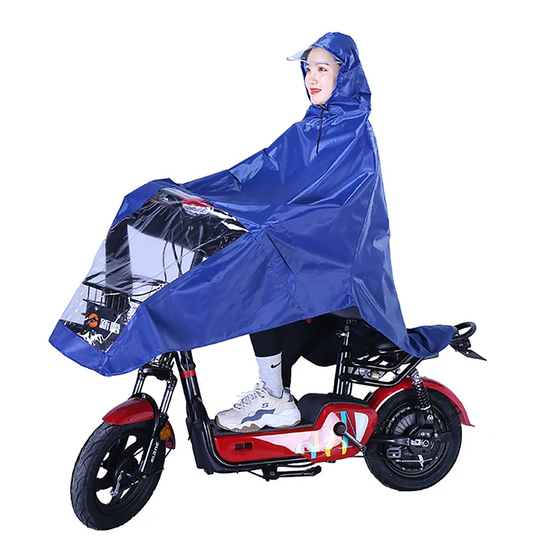 Chubasquero para coche eléctrico, Poncho impermeable transparente, engrosado y alargado, con batería para adulto, 1 unidad