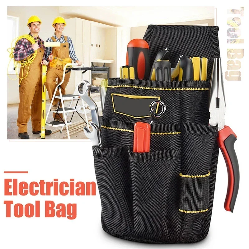 

Electrician Tool Pouch Waist Bag Multi-function Screwdriver Hammer Wrench Drill Storage Tool Bag With Adjustable Belt