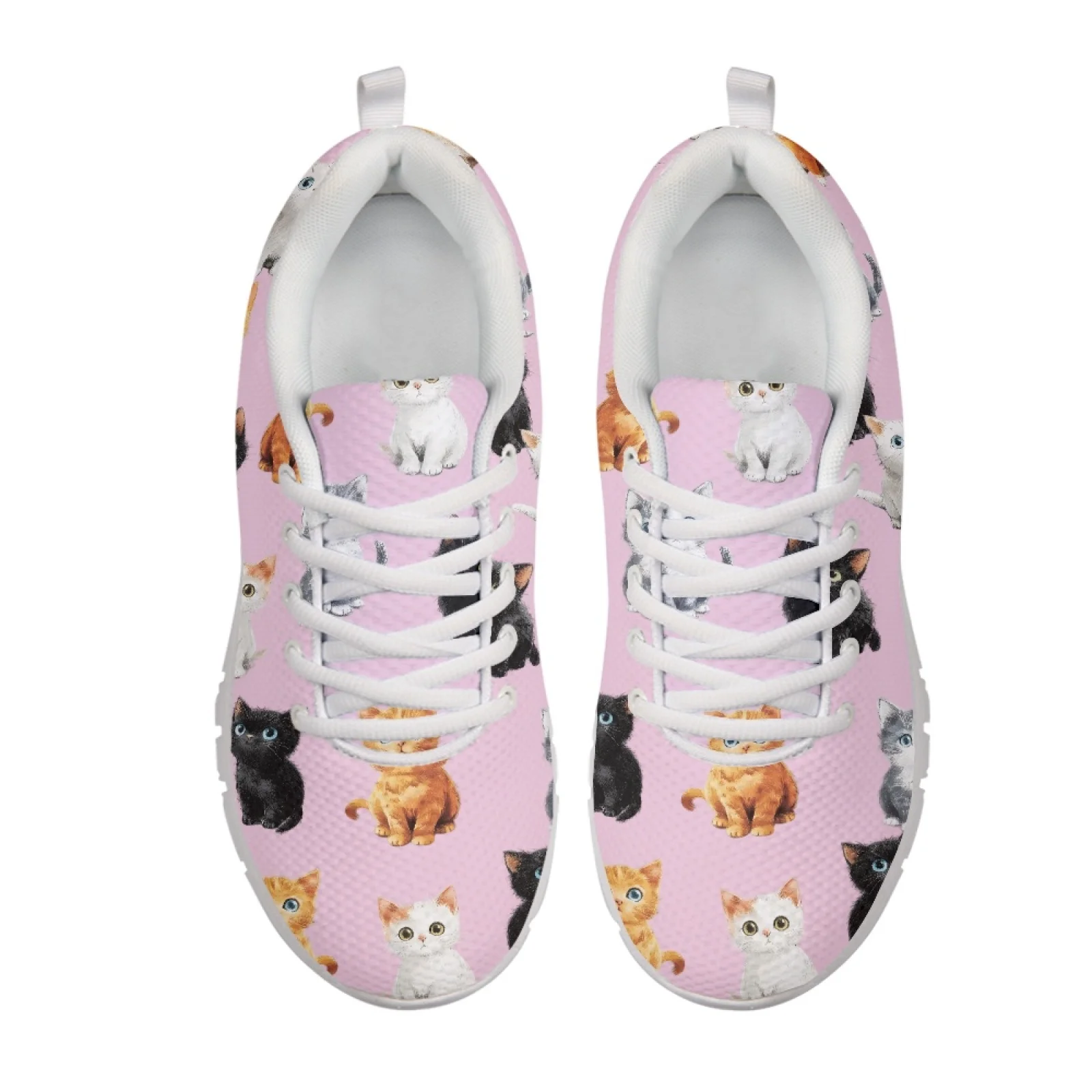 Coloranimal Watercolor Cat Walking Shoes Tennis Shoe for Women Lightweight Athletic Sneaker