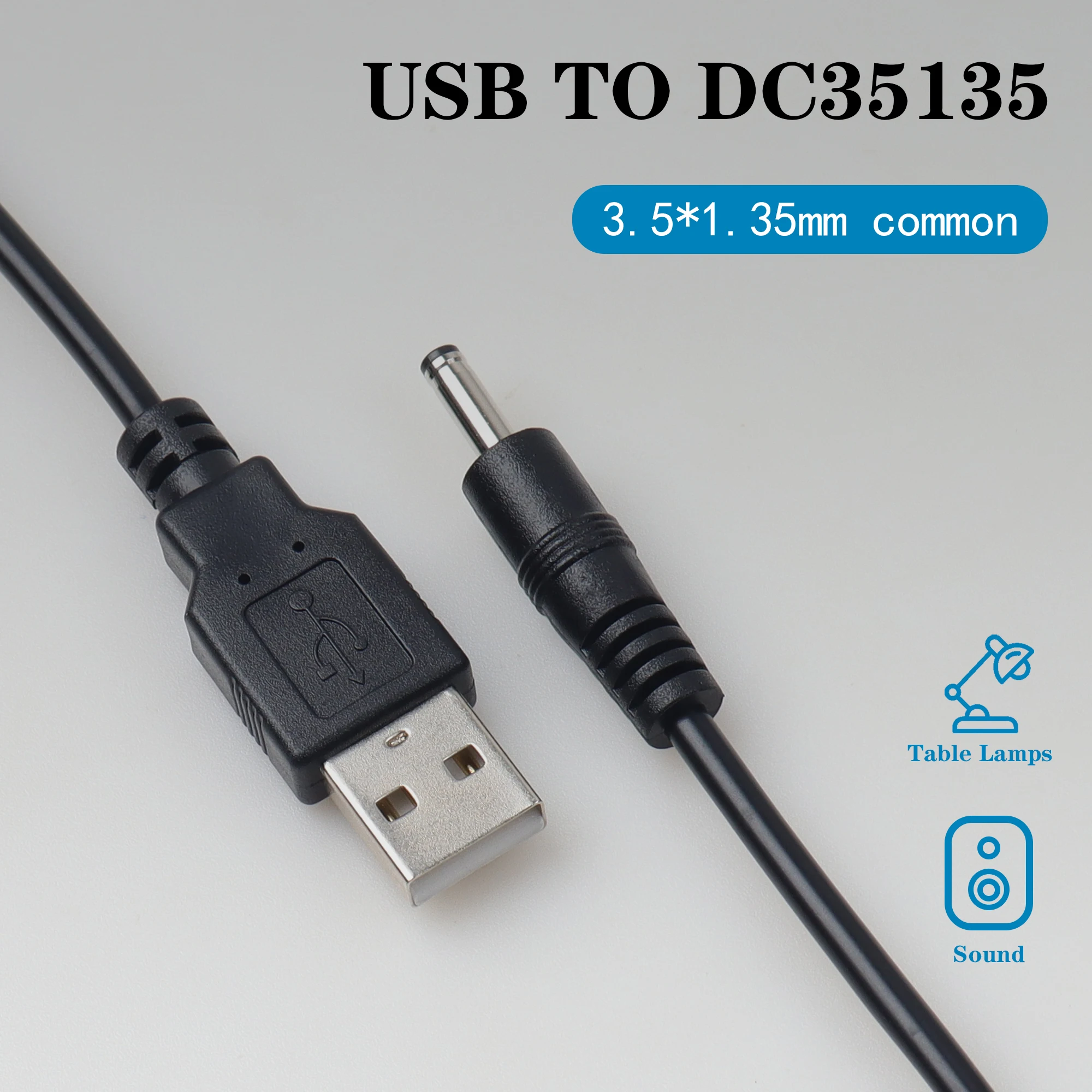 

LANO USB A Male to DC 3.5x1.35mm Male Charging Cable 5V Power Cable Small Speaker Hub Power Line for LED light and Fan