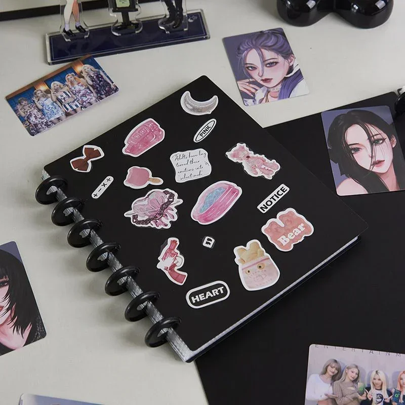 Kpop Photocard Binder Kpop Photocard Holder Book Sleeves Korean Stickers, A5 Binder Album Ring card Binder Card Protectors Pages