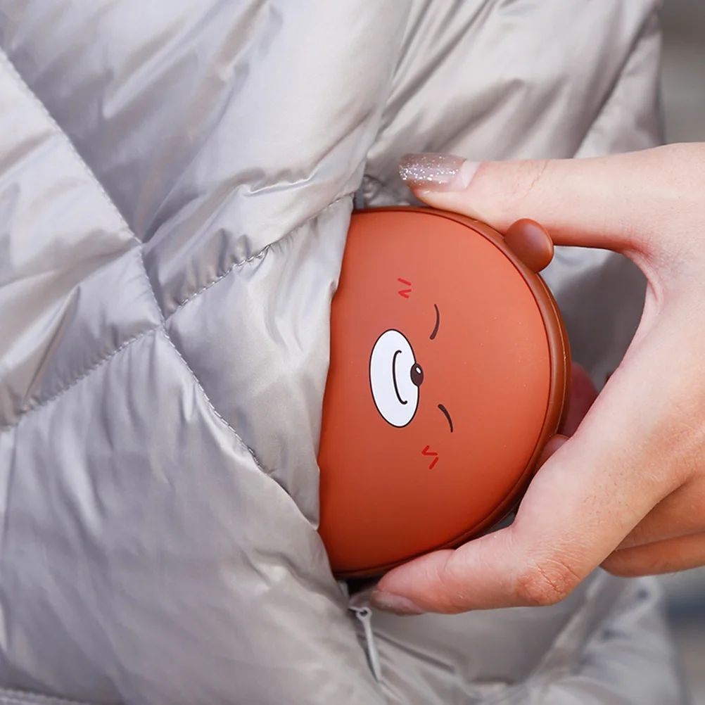 

Lovely Bear Hand Warmer Rechargeable Usb Warm Hands Durable Reusable Press Button 5V Output Mobile Power Brown Gift Warming