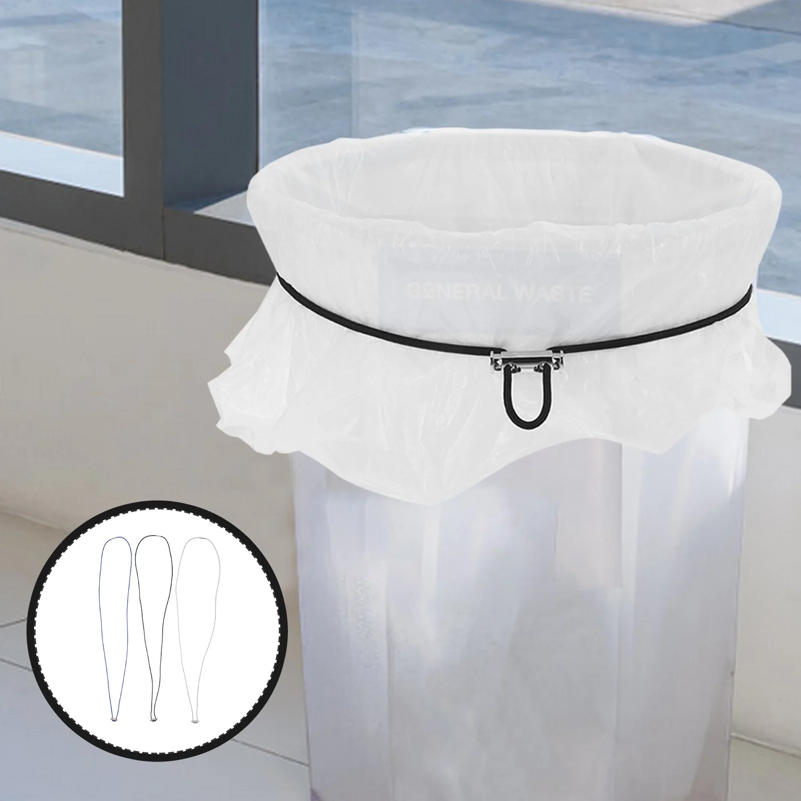 

3 Pcs Fixed Rope Rubber Band Ring Garbage Can Strap Adjustable Bungee Cords Accessory Elastic Trash